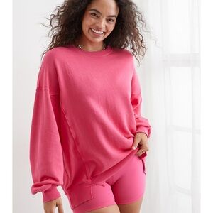 Aerie The Chill Crew Sweatshirt Pink NWT Size XXS